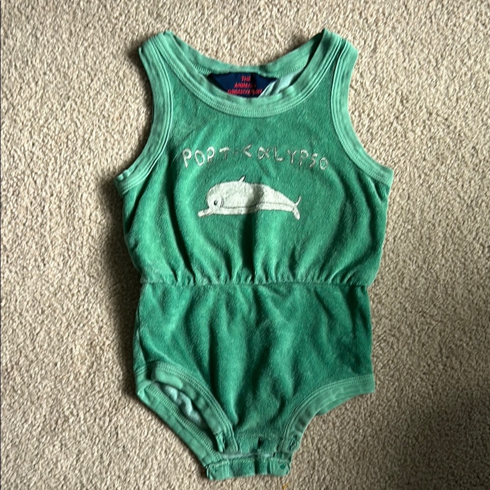 Green Bodysuit with Blouson Effect